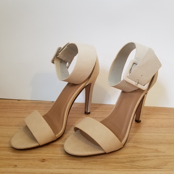 Charlotte Russe Shoes - Ankle Strap Snake Skin Print Heels